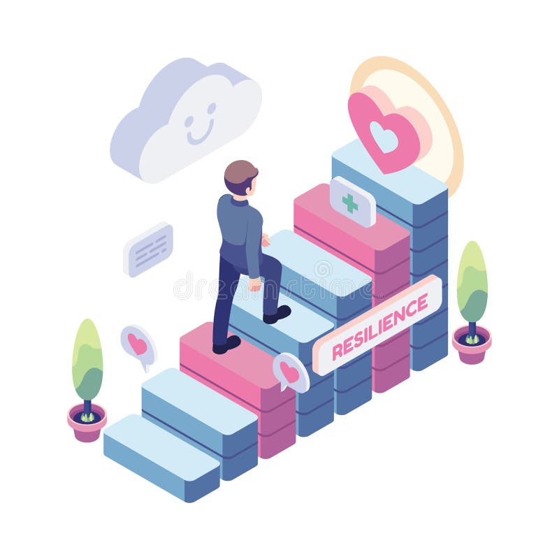 Ilustração flat design de resiliência empresarial — superar desafios no dropshipping