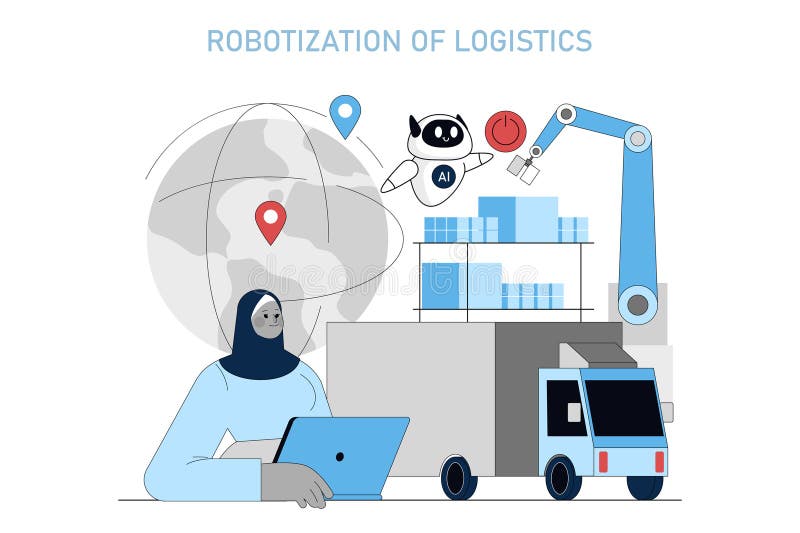 Ilustração vetorial de automação de processos — dropshipping automatizado