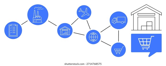 Ilustração de cadeia de fornecedores e logística — encontrar fornecedores dropshipping