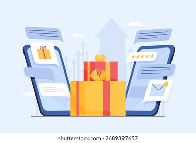 Ilustração flat design de e-commerce com avaliações e entregas — Temu vs Shopee para vendedores dropshipping no Brasil